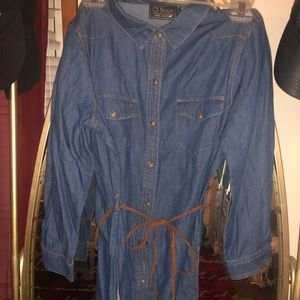 Denim button down dress